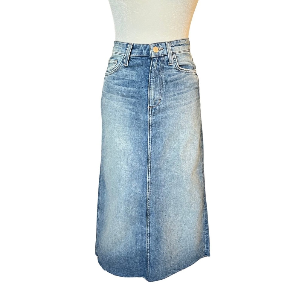 JOE'S Jeans Denim Skirt Women's Maxi A-Line Frayed Hem‎ Blue Size 24